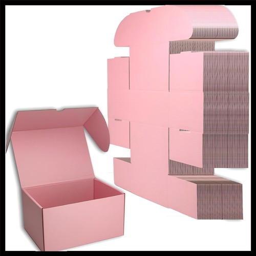 Pink corrugated shipping - pink, box